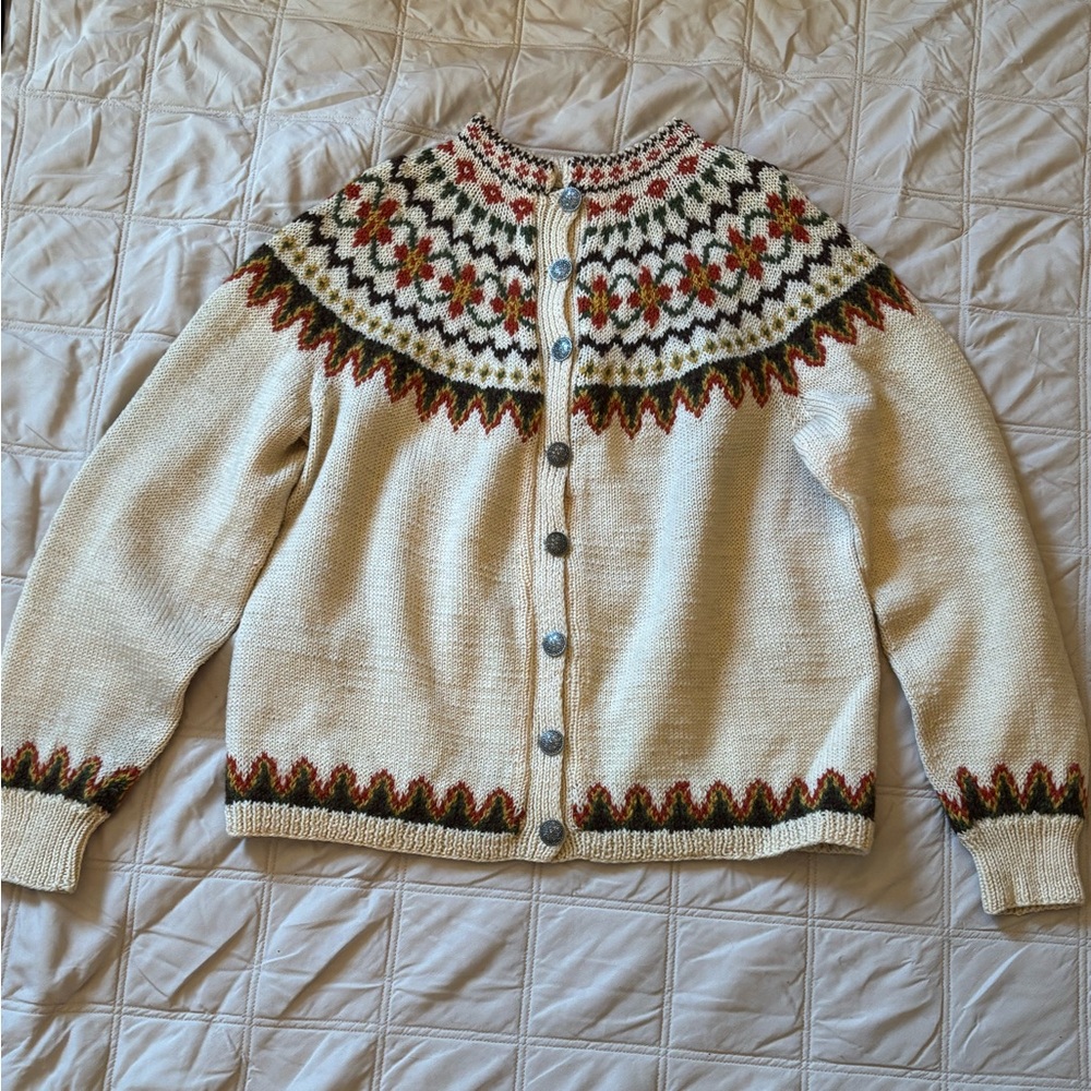 Vintage gorgeous hand knit wool sweater - Picture 2 of 10